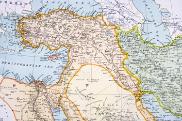 Carta parziale del Medio Oriente negli anni 1890, da «The Citizen